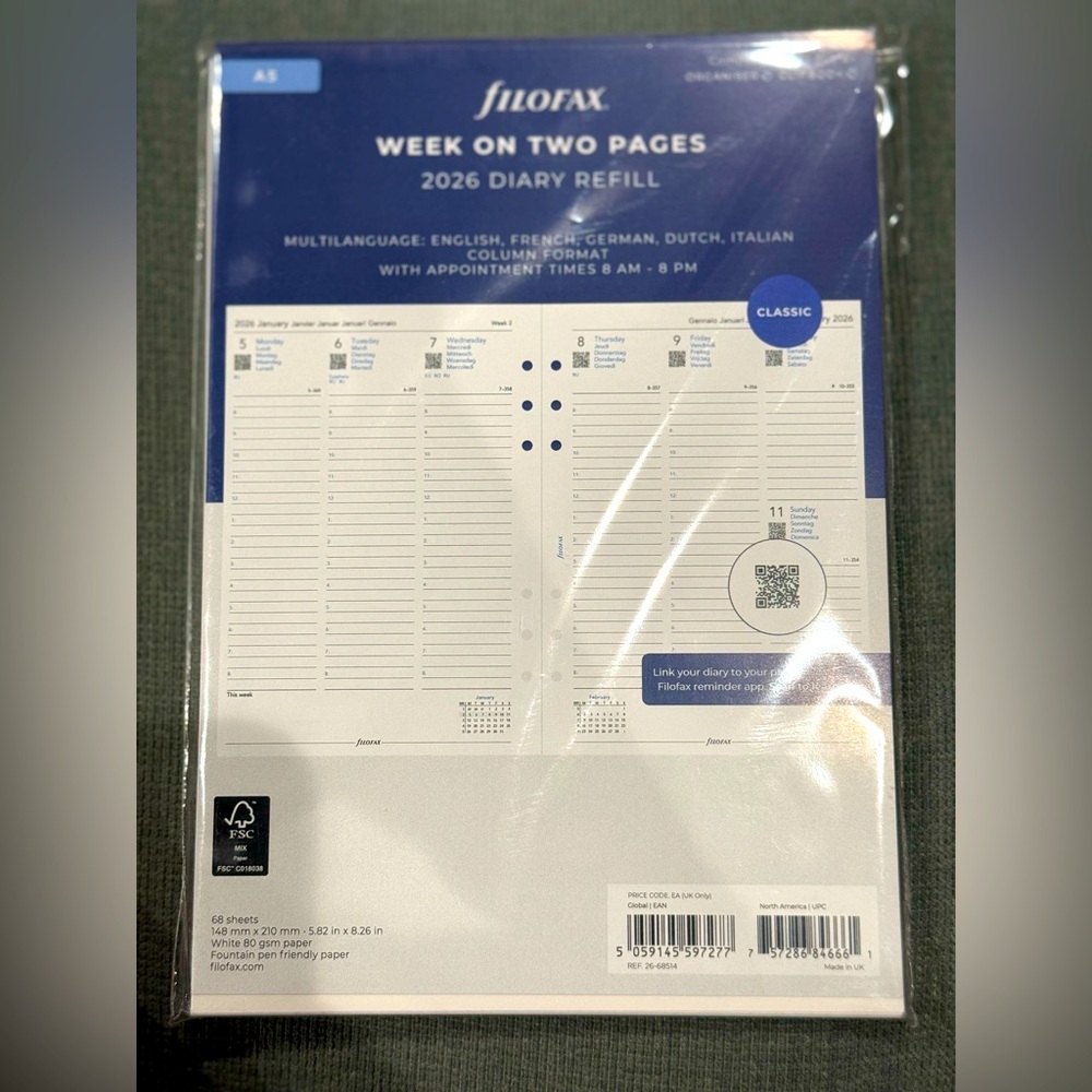 filoFAX a5 2026 planner refill (Diary)